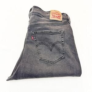 Levi's Wedgie Straight Charcoal Black Button Fly Denim Jeans Size 20 Women